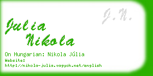 julia nikola business card