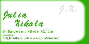 julia nikola business card